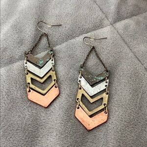 Multicolor Chevron Dangle Earrings